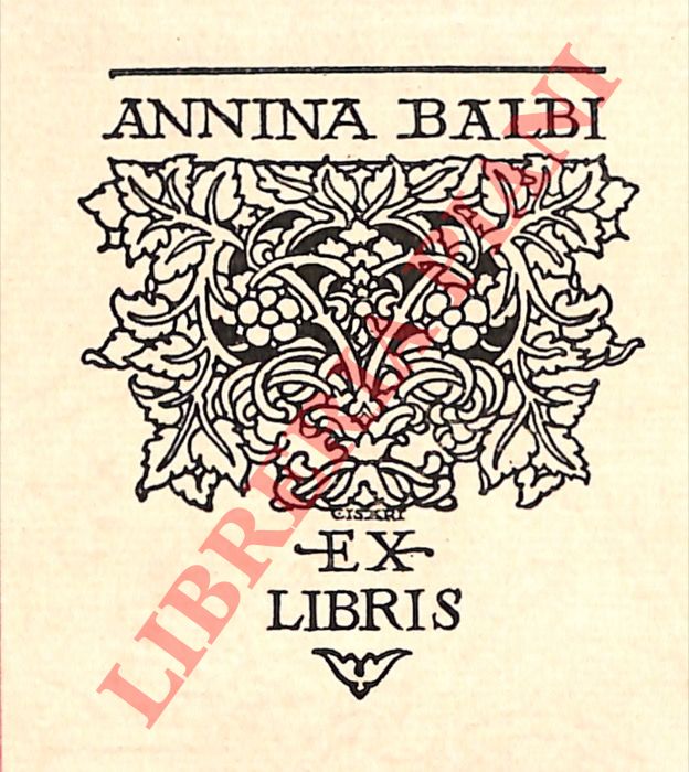 CISARI Giulio - - Ex libris Annina Balbi.