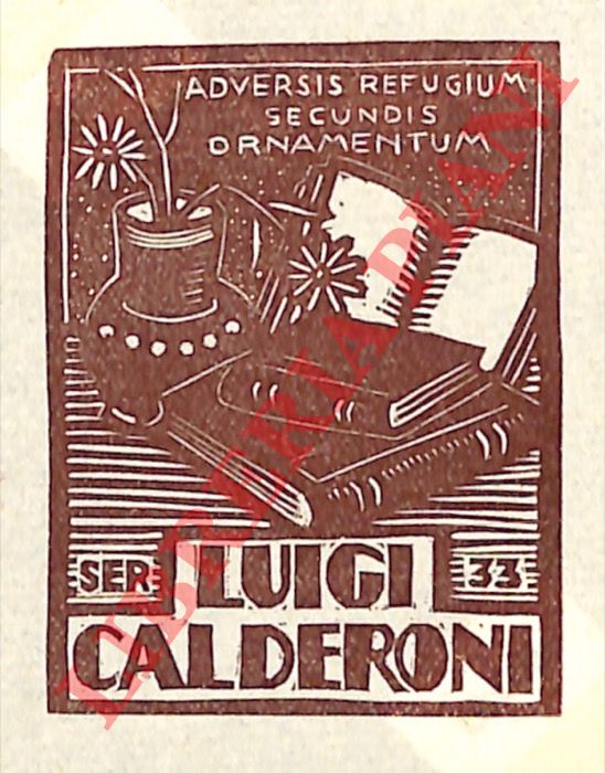 SERVOLINI Luigi - - Ex libris Luigi Calderoni.