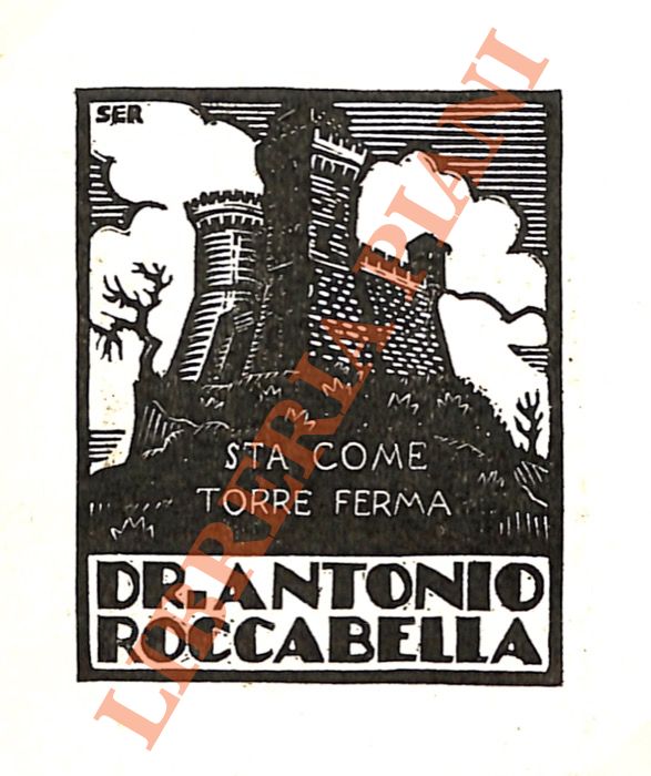 SERVOLINI Luigi - - Ex libris Dr. Antonio Roccabella.