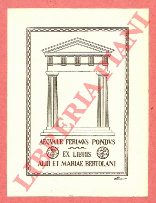 BARONI Giuseppe - - Ex libris Aldi et Mariae Bertolani.