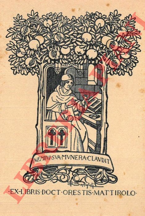 BONFIGLIOLI - - Ex libris Doct Orestis Mattirolo.