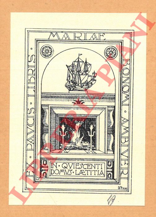 ANGELINI Luigi - - Ex libris Mariae Bonomi Ambiveri.