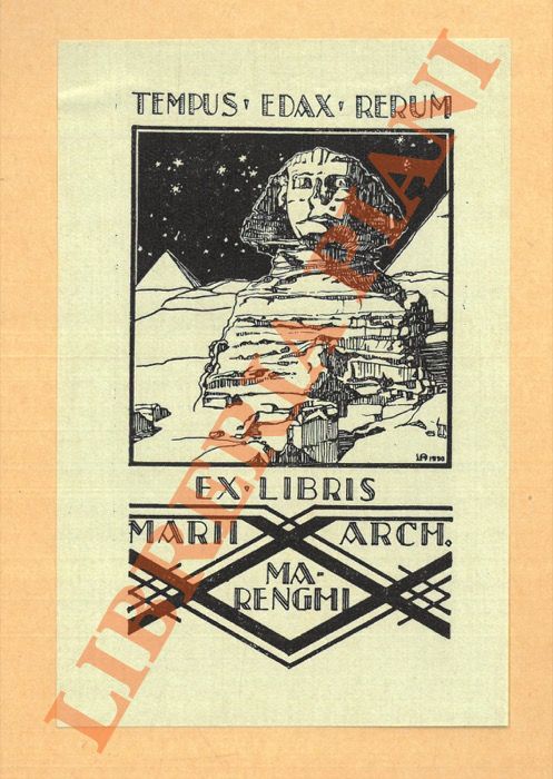 ANGELINI Luigi - - Ex libris Arch. Marii Marenghi.