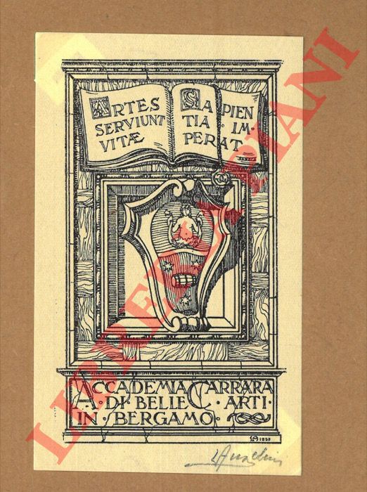 ANGELINI Luigi - - Ex libris Accademia Carrara di Belle Arti in Bergamo.