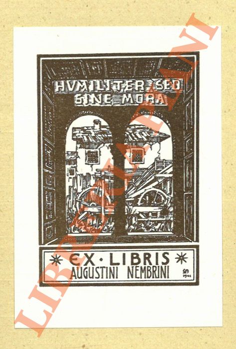 ANGELINI Luigi - - Ex libris Augustini Nembrini.