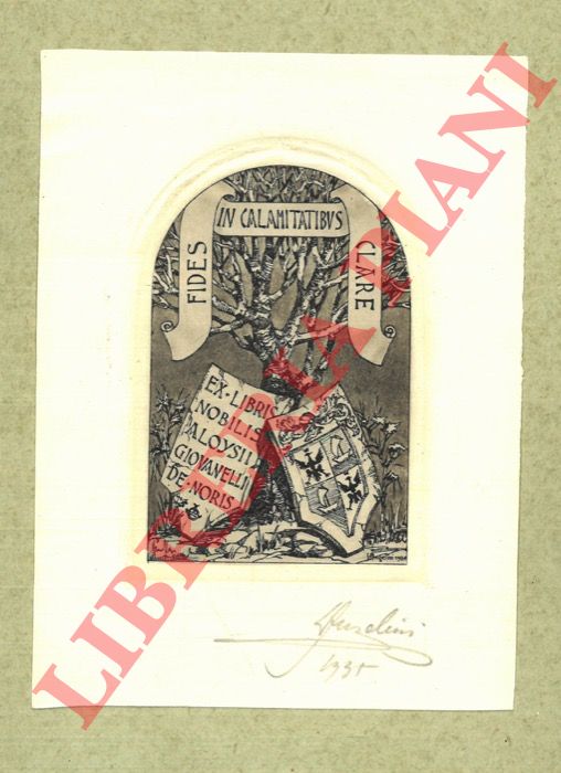ANGELINI Luigi - - Ex libris Nobilis Aloysii Giovanelli De Noris.