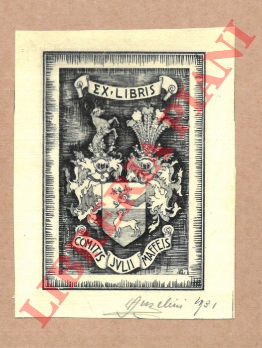 ANGELINI Luigi - - Ex libris Comitis Julii Maffeis.