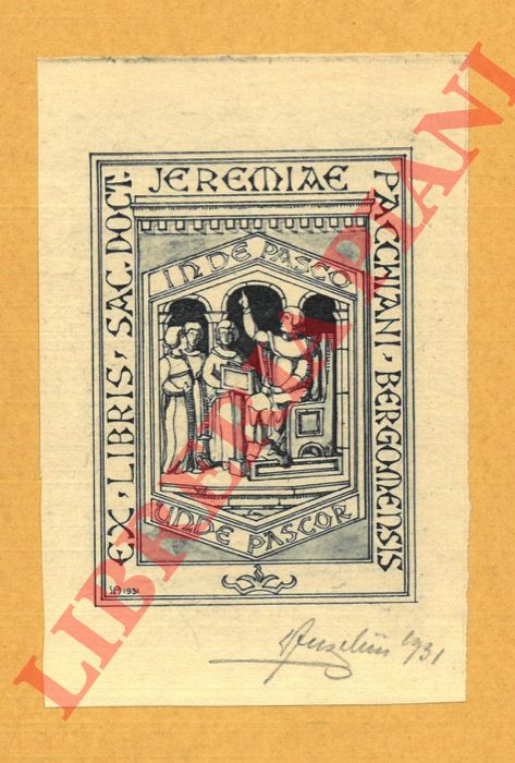 ANGELINI Luigi - - Ex libris Sac. Doct. Jeremiae Pacchiani Bergomensis.
