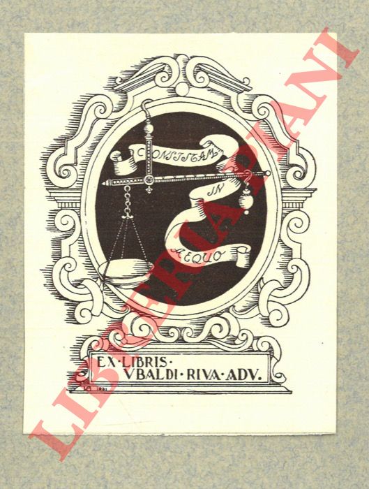 ANGELINI Luigi - - Ex libris Ubaldi Riva Adv.
