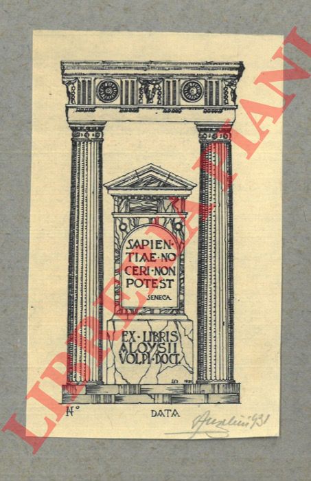 ANGELINI Luigi - - Ex libris Aloysii Volpi Doct.