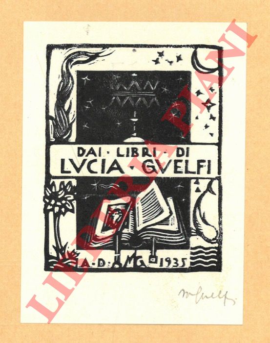 GUELFI Mimmo - - Ex libris Lucia Guelfi.
