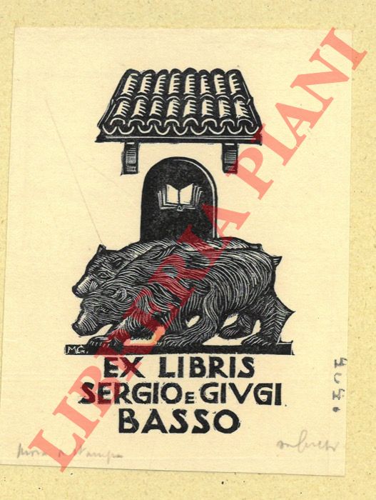 GUELFI Mimmo - - Ex libris Sergio e Giugi Basso.