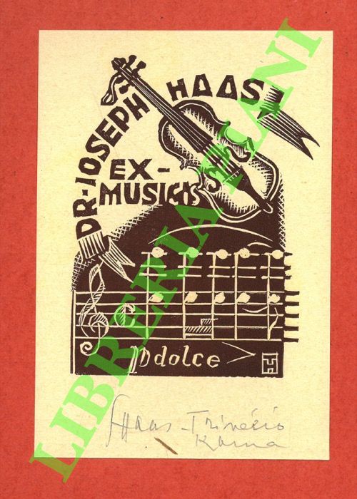 HAAS TRIVERIO Giuseppe - - Ex libris Dr. Ioseph Haas.