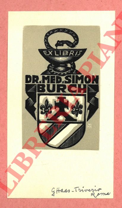 HAAS TRIVERIO Giuseppe - - Ex libris Dr. Med. Simon Burch.