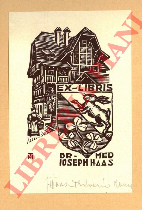 HAAS TRIVERIO Giuseppe - - Ex libris Dr. Med. Ioseph Haas.