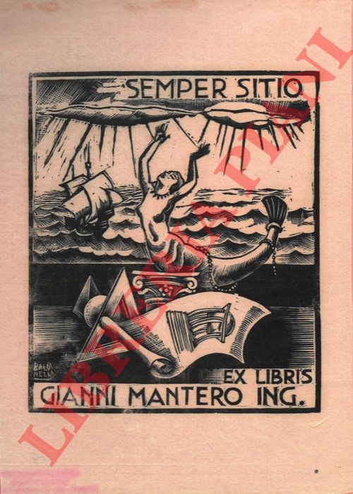 BALDINELLI Armando - - Ex libris Gianni Mantero Ing. Semper sitio.