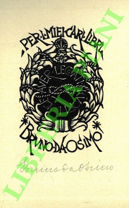 DA OSIMO Bruno - - Exlibris Bruno da Osimo. Per i miei cari libri.