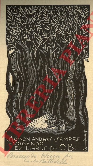 DA OSIMO Bruno - - Exlibris di C.B. S'io non andr sempre fuggendo.