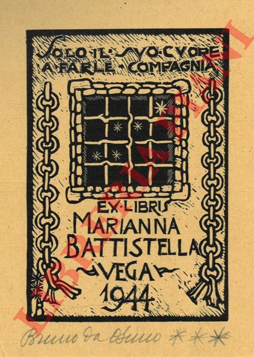 DA OSIMO Bruno - - Exlibris Marianna Battistella. Vega. Solo il suo cuore a farle compagnia.