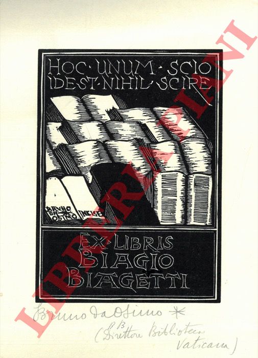 DA OSIMO Bruno - - Exlibris Biagio Biagetti.