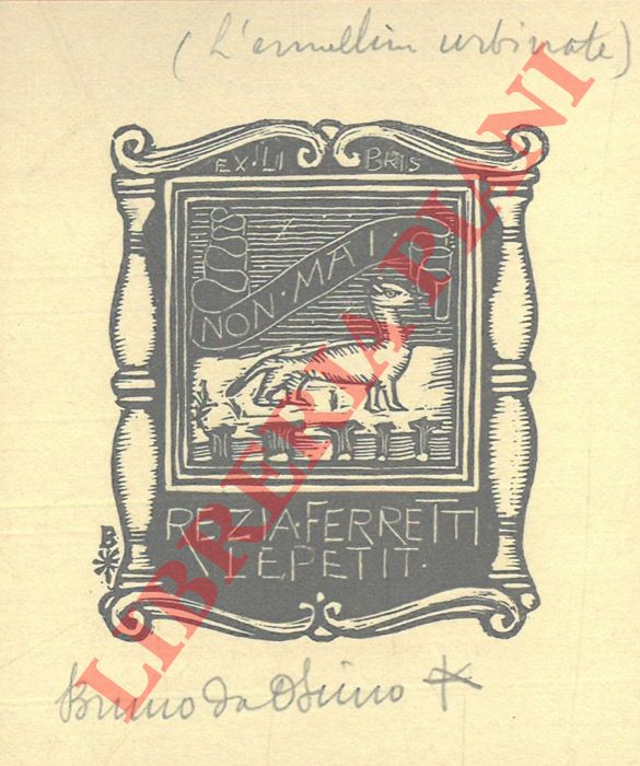 DA OSIMO Bruno - - Exlibris Rezia Ferretti Lepetit.