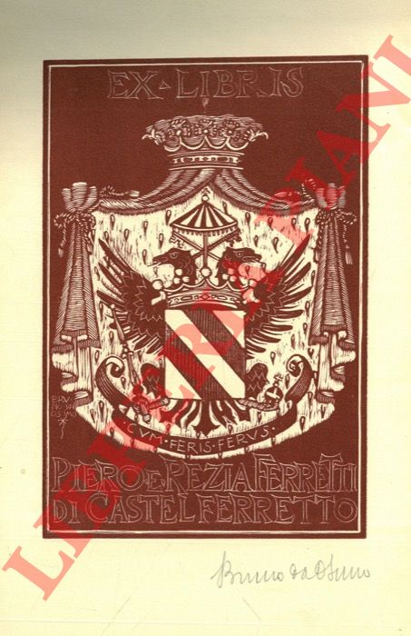 DA OSIMO Bruno - - Exlibris Piero e Rezia Ferretti di Castelferretto. (ver. 2)