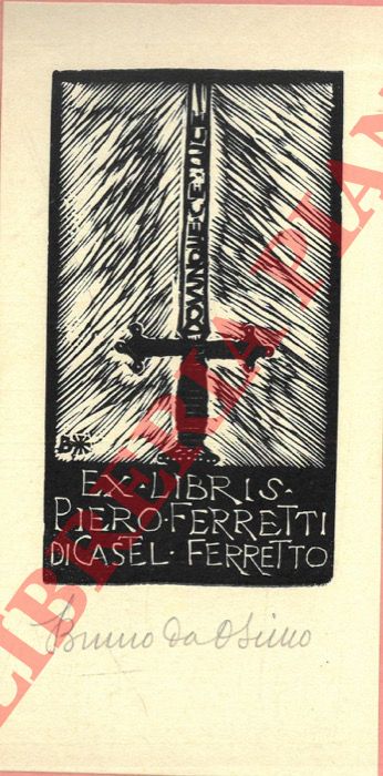 DA OSIMO Bruno - - Exlibris Piero Ferretti di Castelferretto.