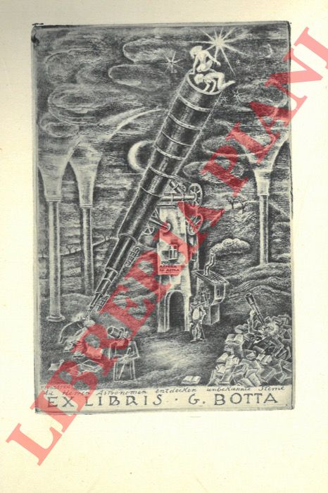 FINGESTEN Michele - - Ex libris G.Botta. Ail Herren Astronomen entdecken unbekannte Sterne