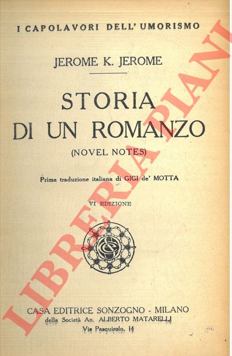Klapka Jerome K.J.   - - Storia di un romanzo.