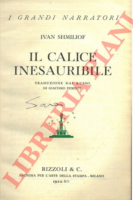 Shmiliof (Semelev) I.  - - Il calice insesauribile.