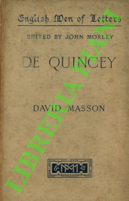 Masson D. - - De Quincey.