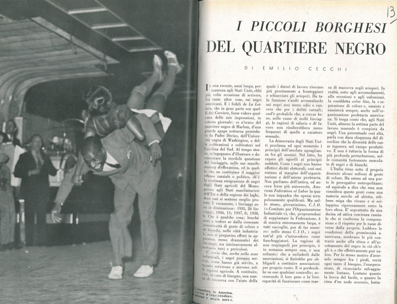 CECCHI Emilio - - I piccoli borghesi del quartiere negro.