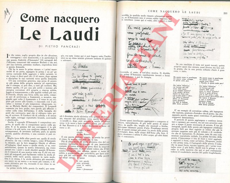 PANCRAZI Pietro - - Come nacquero le Laudi.