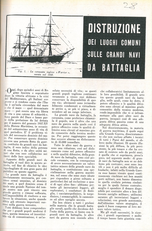 SERAFINI Renato - - Distruzione dei luoghi comuni sulle grandi navi da battaglia.