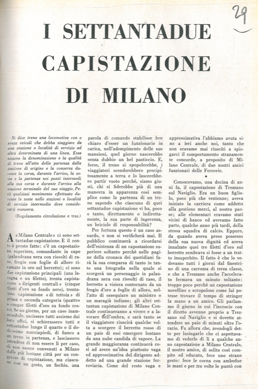Informatore - - I settantadue capistazione di Milano.