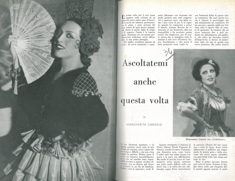 CAROSIO Margherita - - Ascoltatemi anche questa volta.