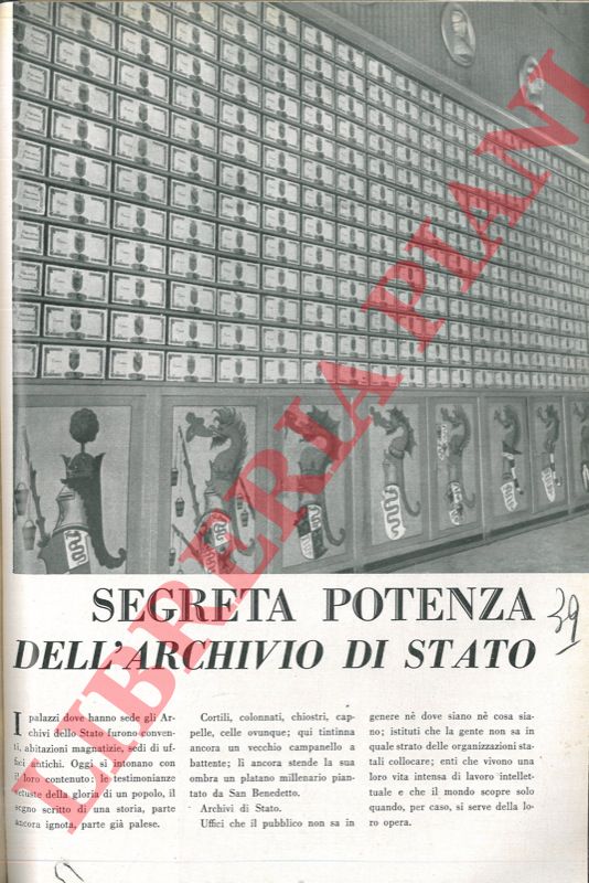 CUTOLO Alessandro - - Segreta potenza dell'Archivio di Stato.