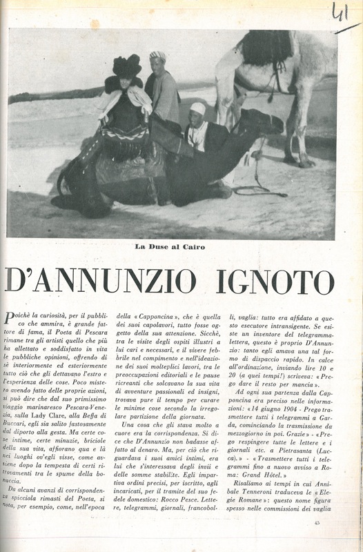 SESTINI Bartolomeo - - D'Annunzio ignoto.