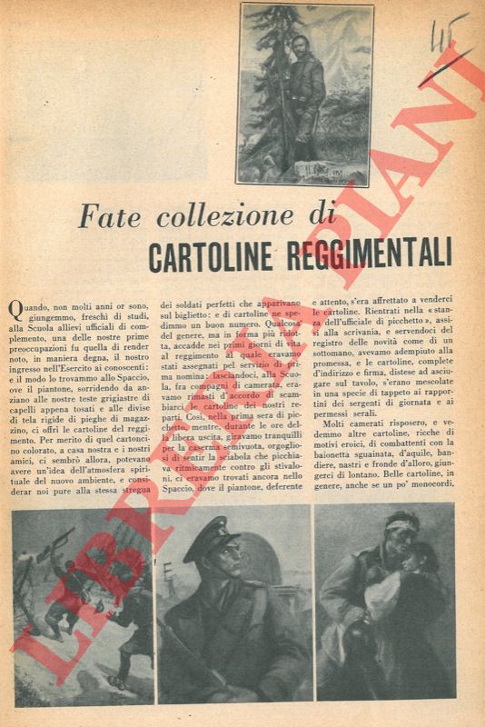 ALBERINI Massimo - - Fate collezione di cartoline reggimentali.