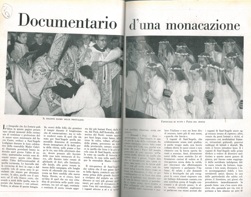 Informatrice - - Documentario d'una monacazione.