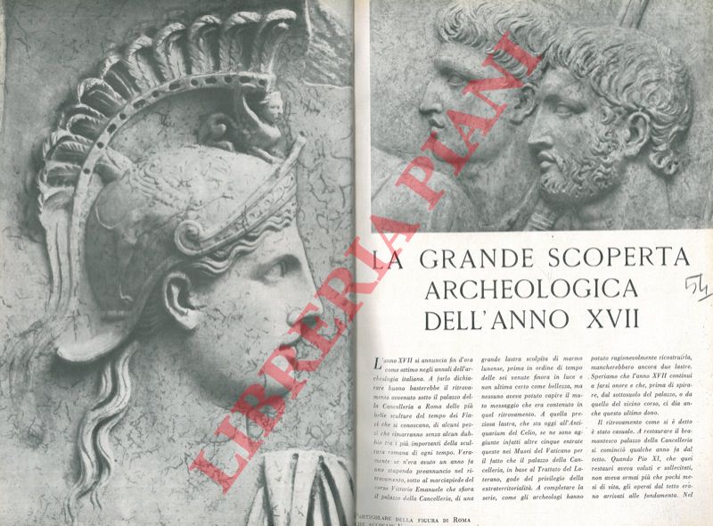 - - La grande scoperta archeologica dell'anno XVII.