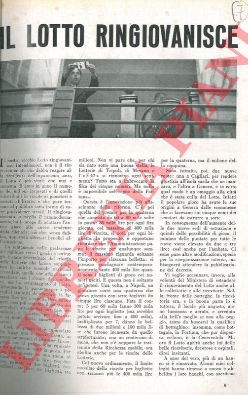 BISCOSSI Angelo - - Il lotto ringiovanisce.