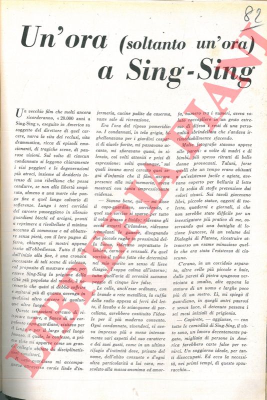 DAUPHINE' Augusto C. - - Un' ora (soltanto un'ora) a Sing-Sing.
