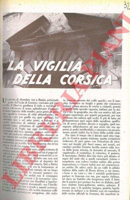 MONELLI Paolo - - La vigilia della Corsica.