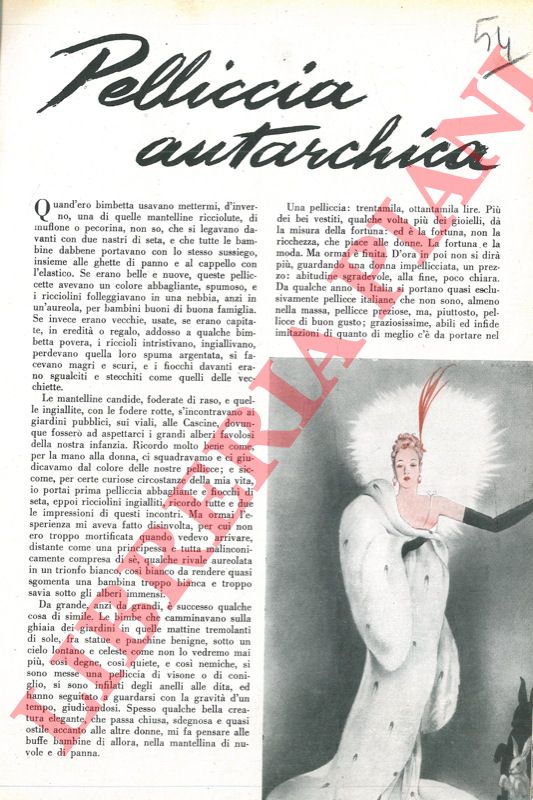 CATTANEO Margherita - - Pelliccia autarchica.