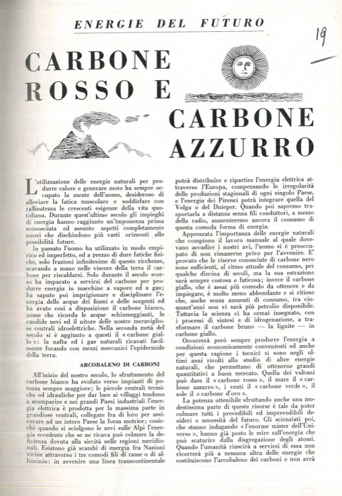 Il Molinari - - Energie del futuro. Carbone  rosso e carbone azzurro.