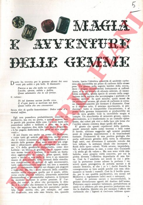 SACCHI Filippo - - Magia e avventure delle gemme.