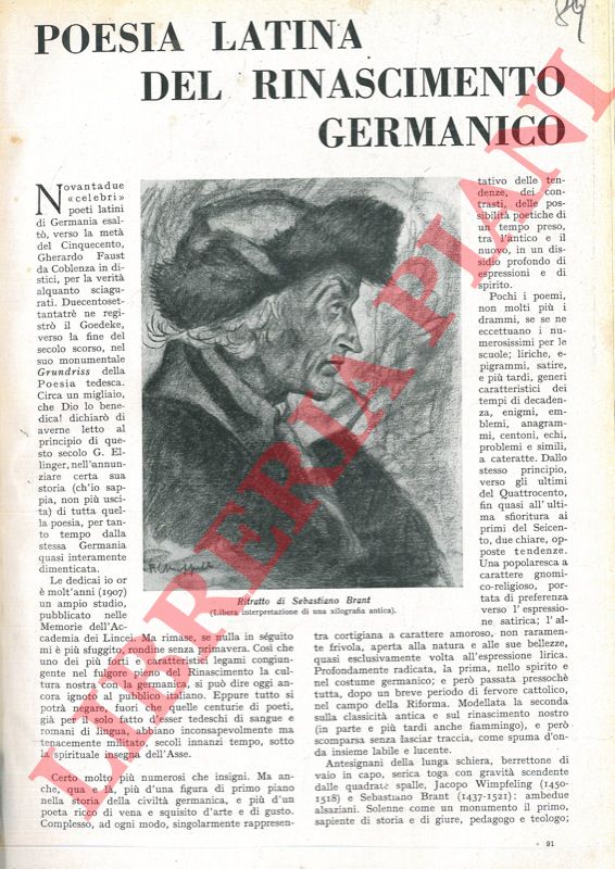 MANACORDA Guido - - Poesia latina del Rinascimento germanico.