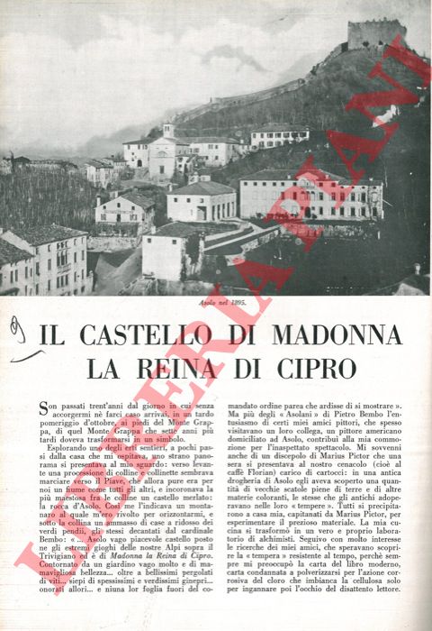 MALIPIERO G. Francesco - - Il castello di Madonna la Reina di Cipro.