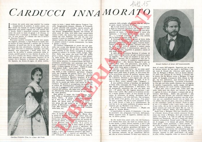 SAPONARO Michele - - Carducci innamorato.